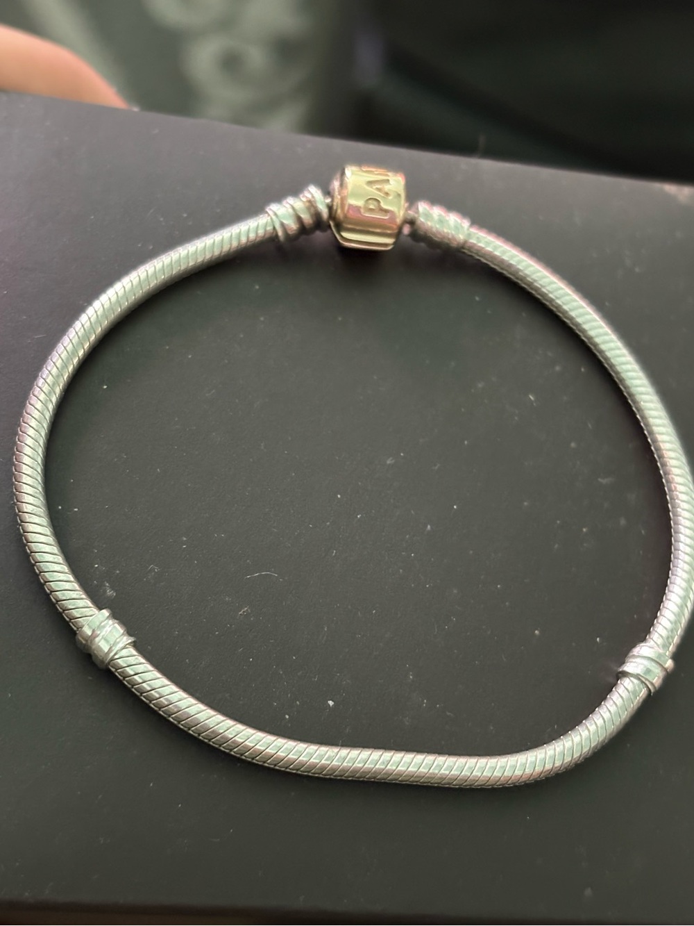 Pandora Two-Tone Snake Chain Bracelet - Silver with Gold Accent